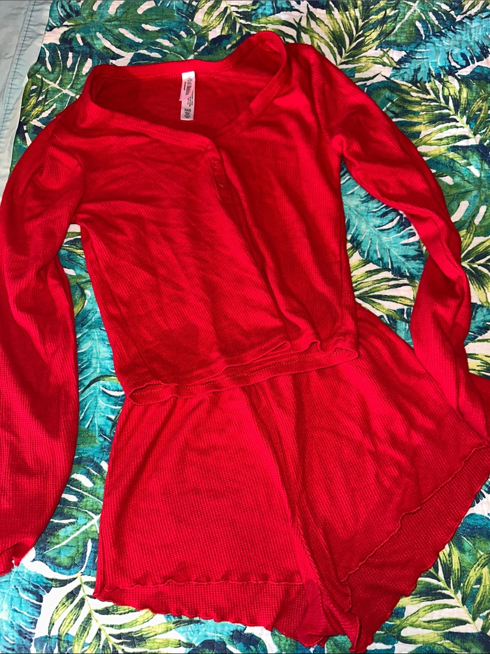 Wild Fable XXS Red Ribbed Two-Piece Lounge Pajama Set